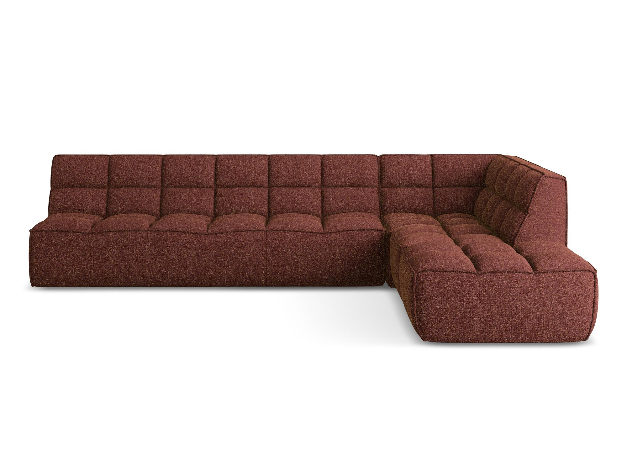 ECKSOFA Beidseitig Strukturstoff Stoff Rot - Bordeaux/Rot, Kunststoff/Textil (308/258cm) - Makamii