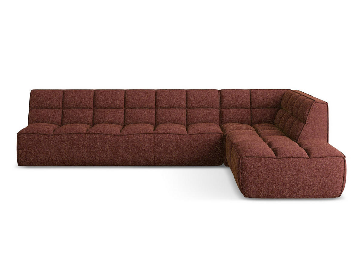 ECKSOFA Beidseitig Strukturstoff Stoff Rot - Bordeaux/Rot, Kunststoff/Textil (308/258cm) - Makamii