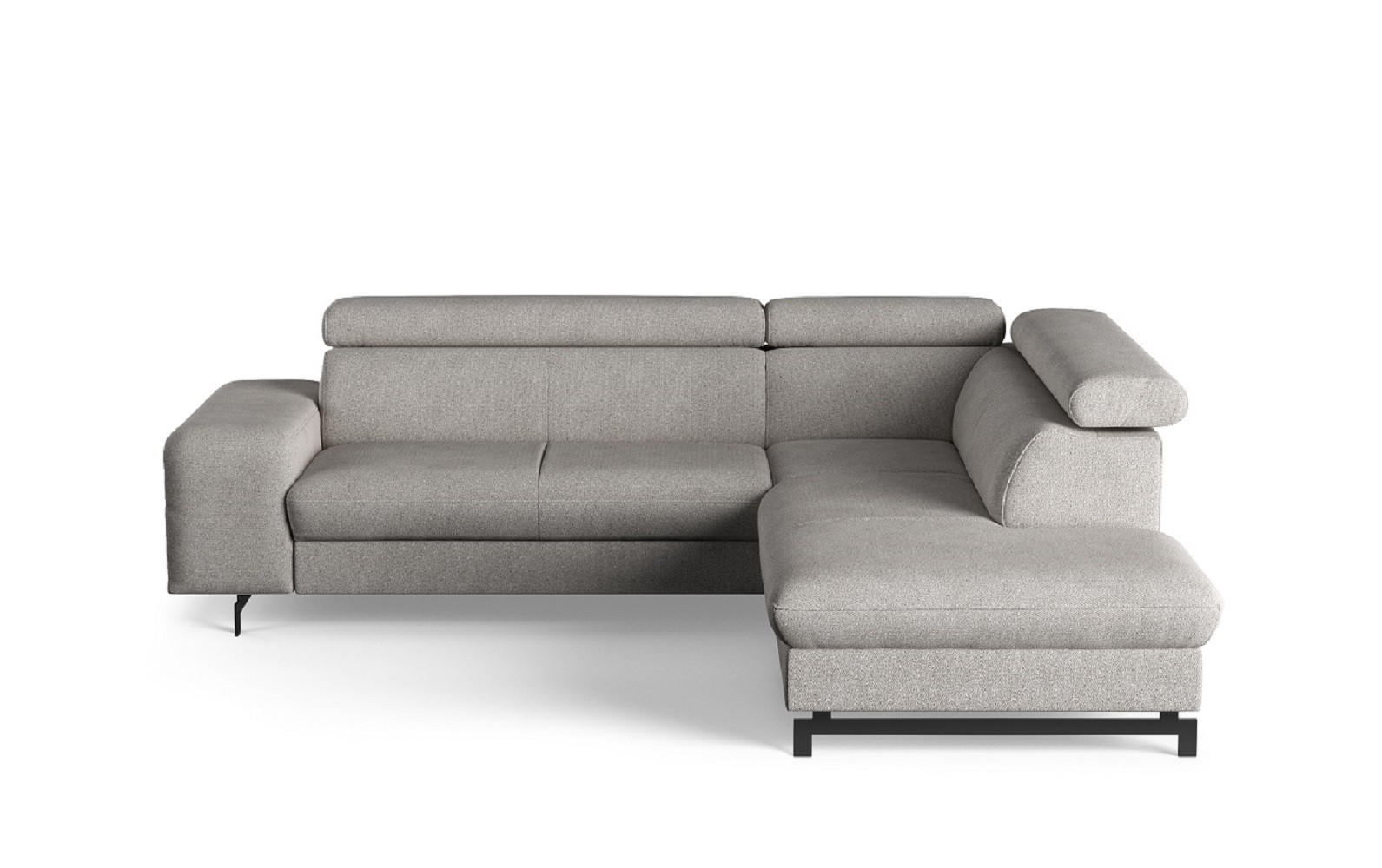 ECKSOFA mit Schlaffunktion und Bettkasten - Hellgrau/Schwarz, Kunststoff/Textil (215/262cm) - Cotta