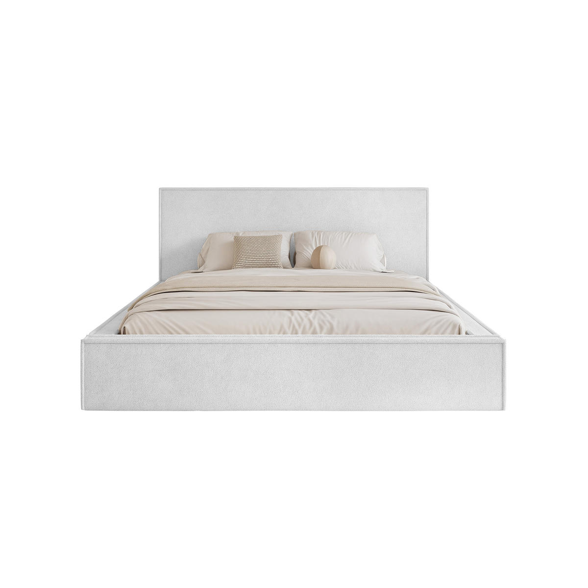 POLSTERBETT MENDOCINO LIGHT 180x200 cm, Weiß - Weiß, Textil - Fedve