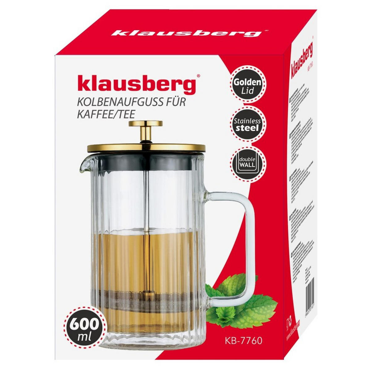TEEKANNE Weiß 10/10/18.7 cm KB7760 - Weiß, Glas (0.6L) - Klausberg 