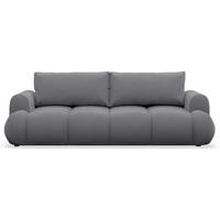 3-SITZER SOFA Ombo Doce Grau wasserabweisender Samt - Schwarz/Grau, Kunststoff/Textil (250/92/110cm) - Selsey