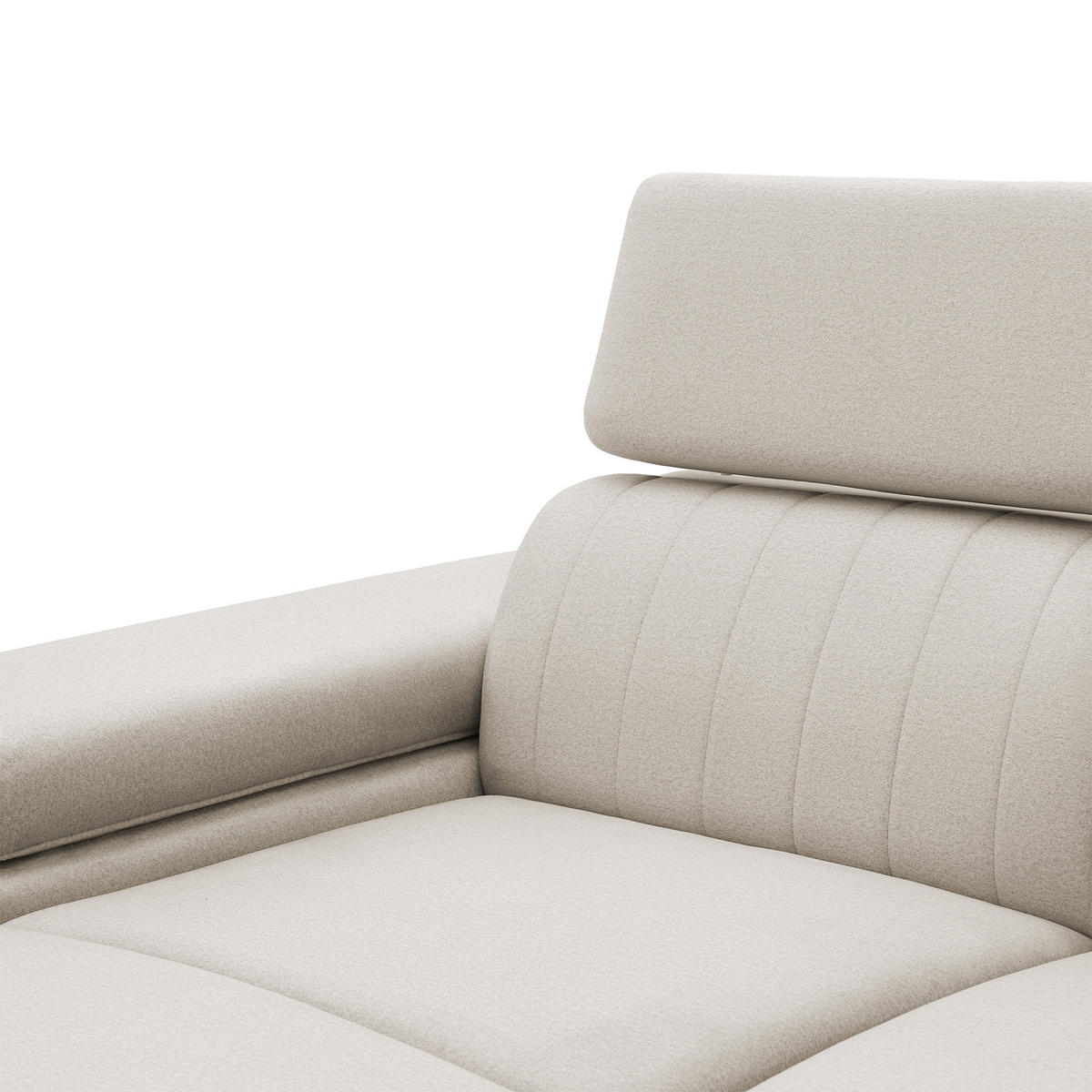ECKSOFA FELIX L Links mit Schlaffunktion Velours Creme - Creme/Schwarz, Holz/Textil (257/176cm) - Muffo