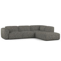 3-SITZER ECKSOFA mit Recamiere - Schwarz/Grau, Kunststoff/Textil (295/231cm) - home24