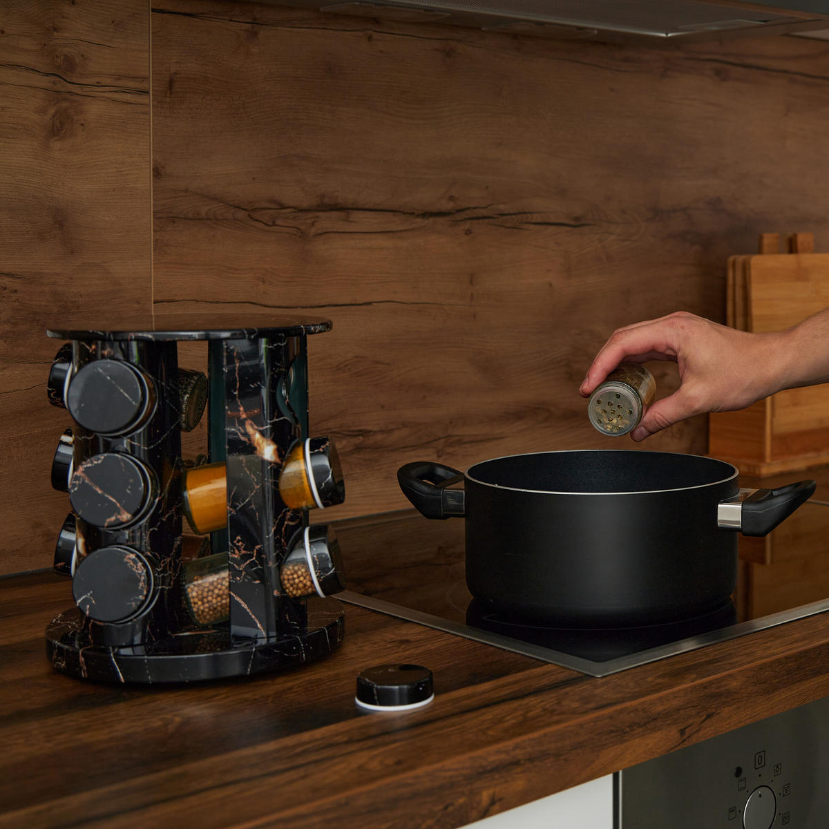 13TLG.GEWÜRZKARUSSELL - Multicolor, Glas/Kunststoff (19/22/19cm) - Relaxdays