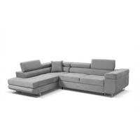 ECKSOFA Marlene III L-Form mit verstellbaren Kopfstützen Schlaffunktion Bettkasten 271 cm links hellgrau - Hellgrau, Kunststoff (271/202cm) - Margaret Hadas24