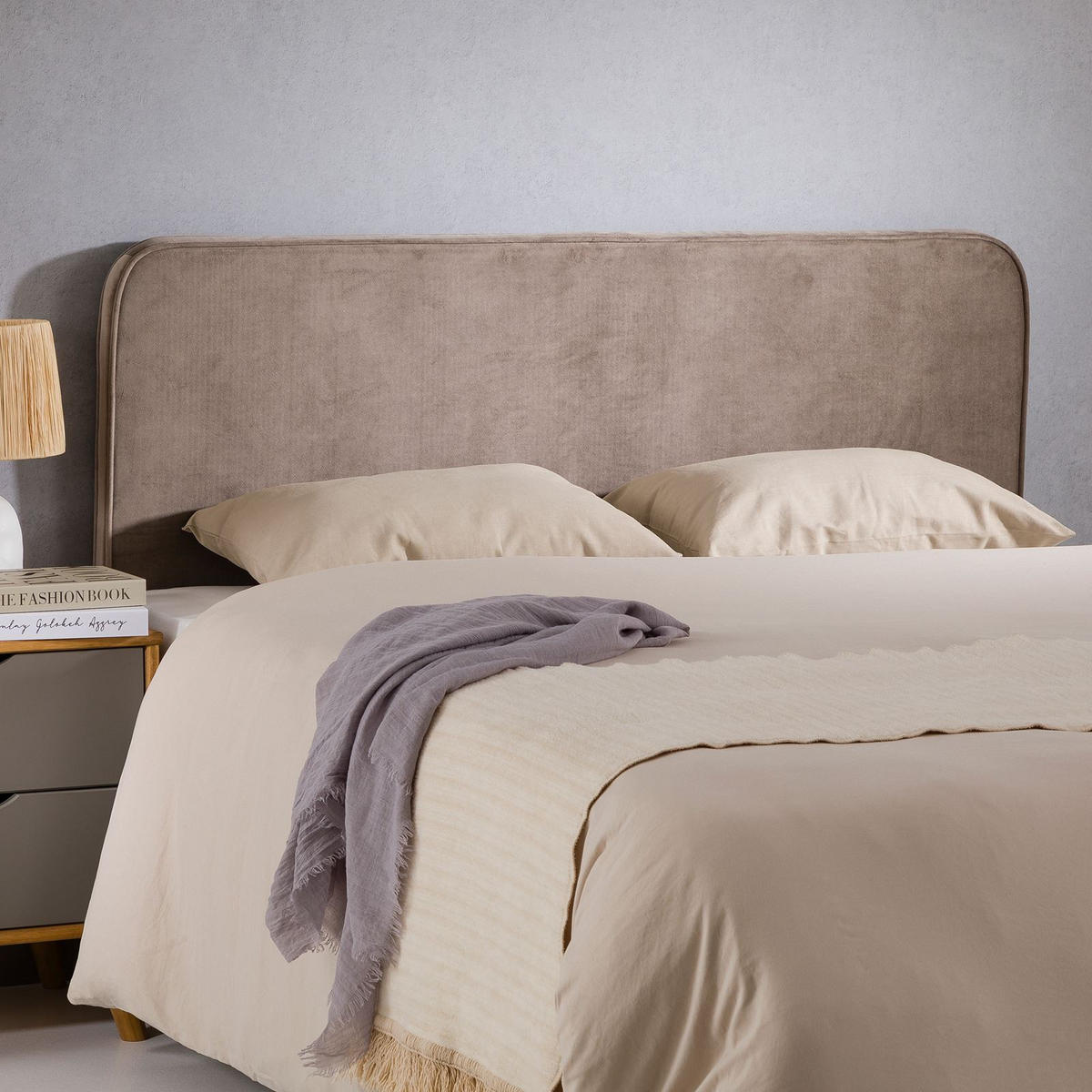KOPFTEIL CELIA 120X190 CM - Greige, Textil (120/68/6cm) - IDIMEX