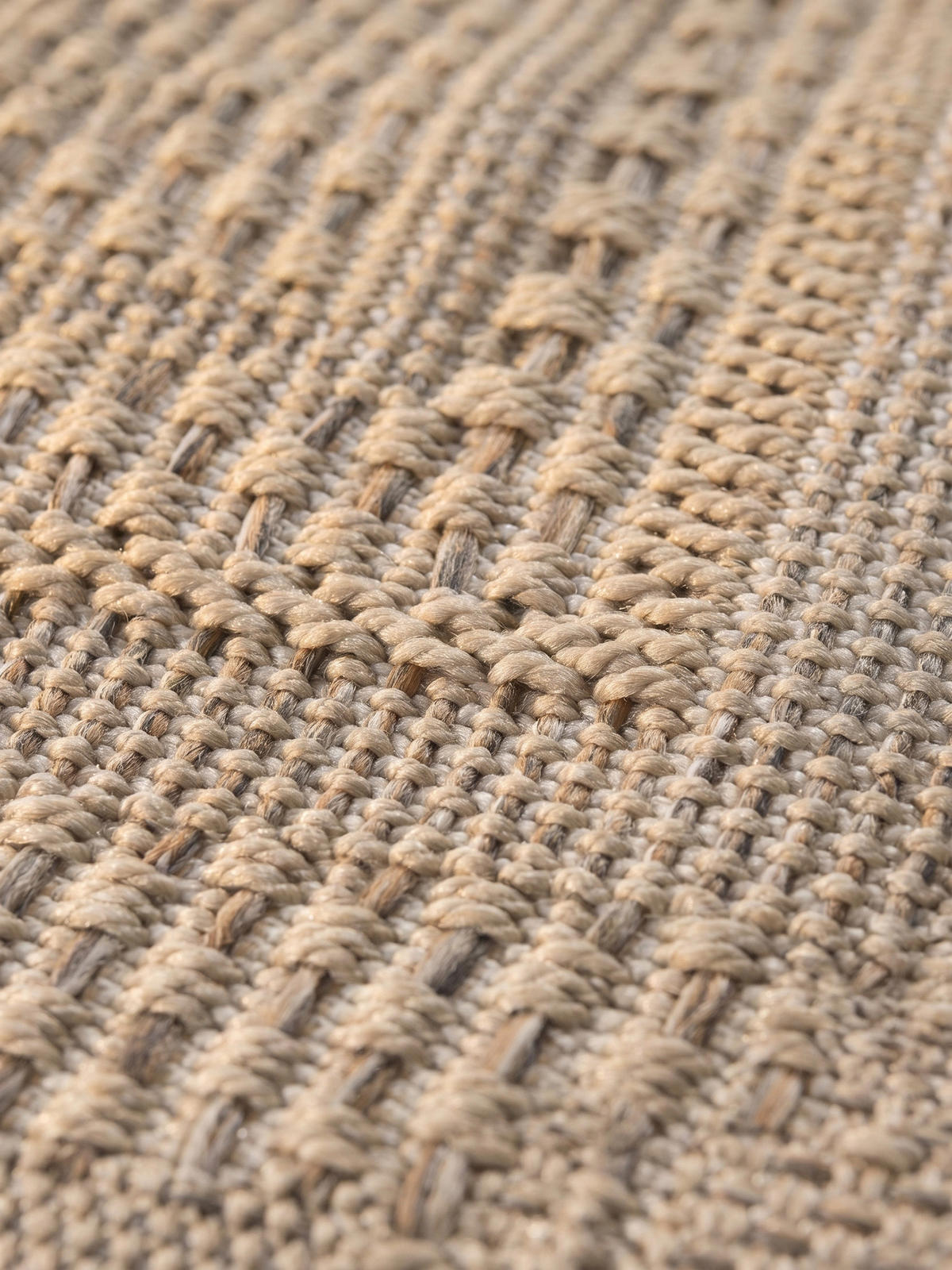 TEPPICH Outdoor VENTOUX in Beige, mit Bordüre, Ø 80 cm - Beige, Textil (80/80cm) - KADIMA DESIGN