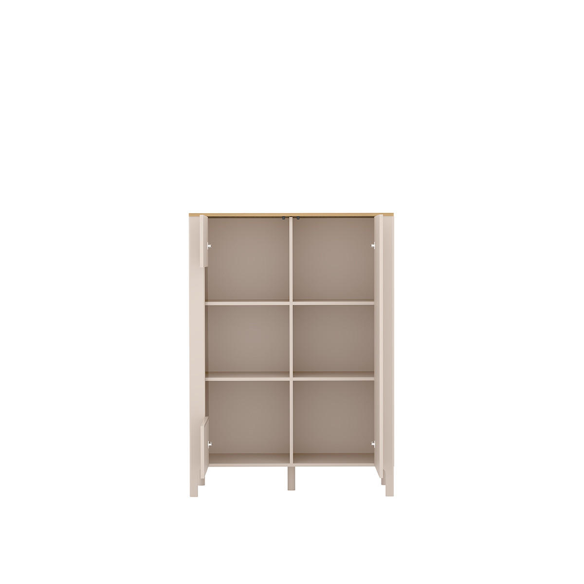 VITRINE Marbella Kaschmir, zweitürige Glasvitrine - Kaschmir, Holzwerkstoff (103/145/41cm) - Bettso
