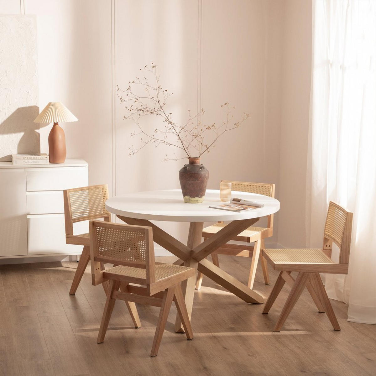 ESSTISCH Isak Weiß 120 cm x 76,5 cm - Weiß, Holzwerkstoff (120/120/76cm)