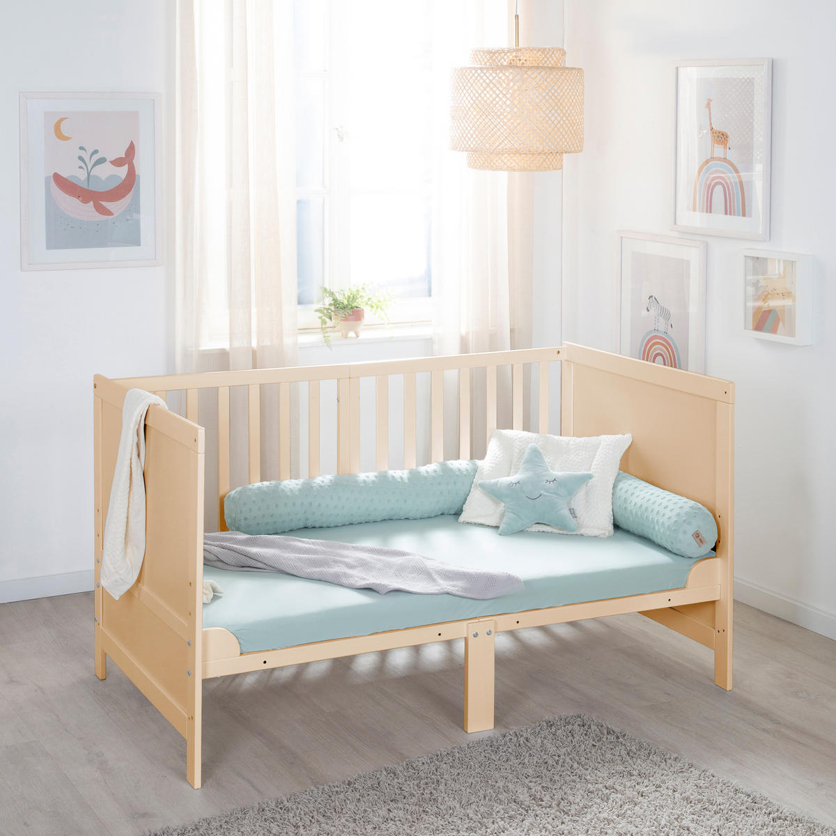 SPJÄLSÄNG med madrass Easy Sleep 70 x 140 cm - Naturfärgad, Träbaserade material/Textil (70/140cm) - Roba