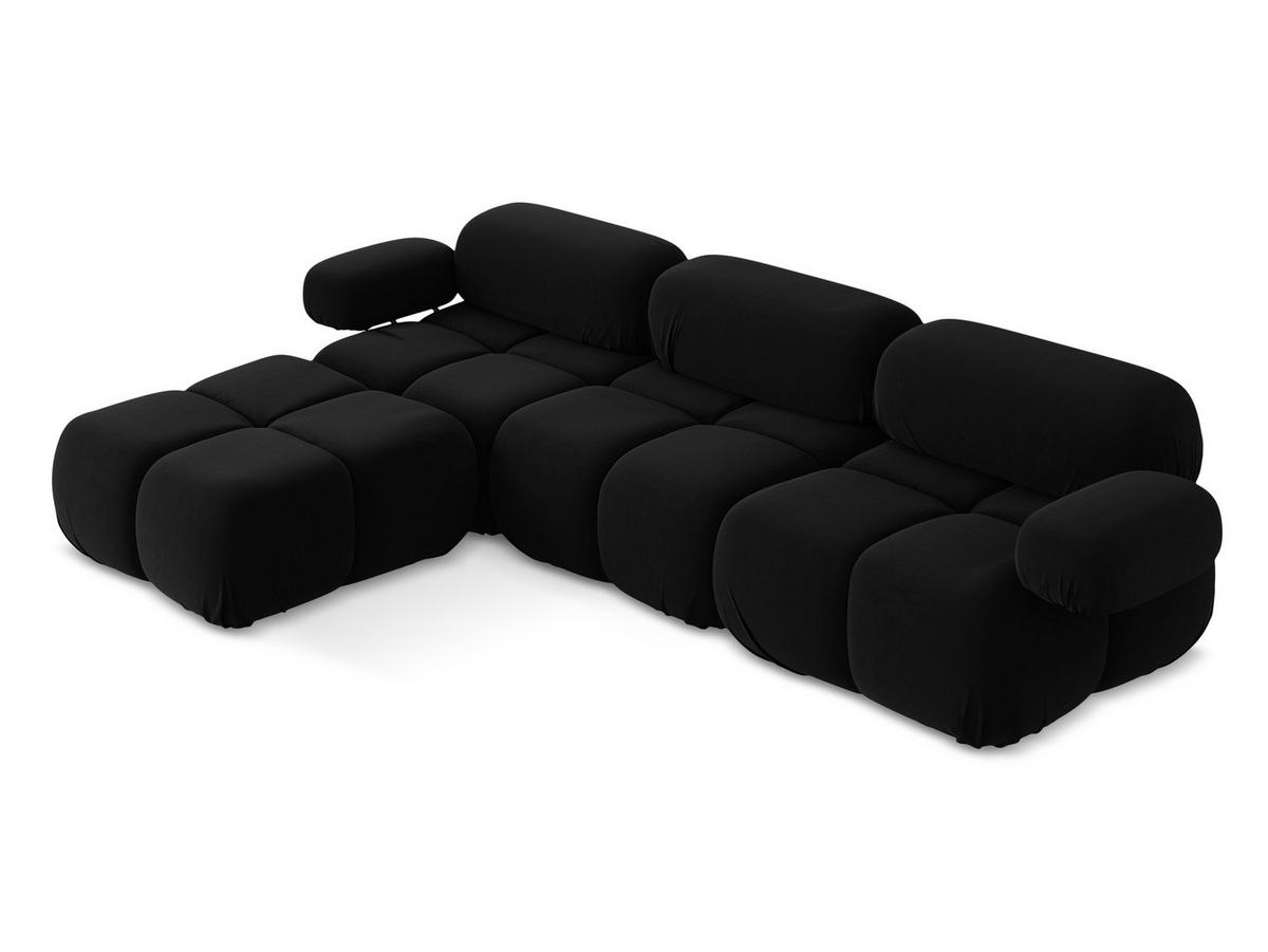 ECKSOFA Beidseitig Samt Stoff Schwarz - Schwarz/Orange, Kunststoff/Textil (285/191cm) - Makamii