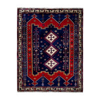 TEPPICH Afshar Blau 210/165 cm Schurwolle - Blau, Textil (165/210cm) - Looma