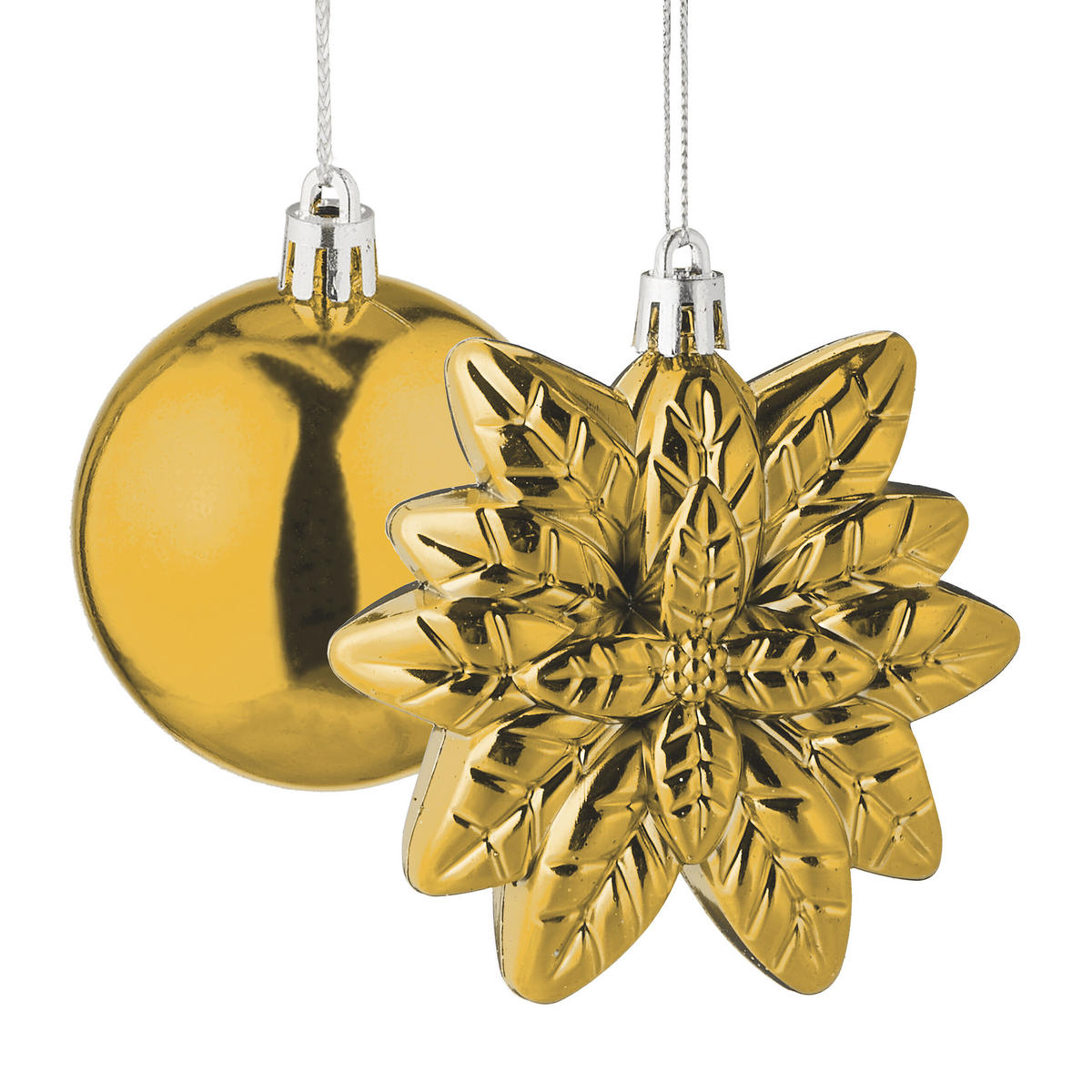 100-TLG.WEIHNACHTSKUGELN-SET - Goldfarben, Kunststoff (30/24/12cm) - Relaxdays
