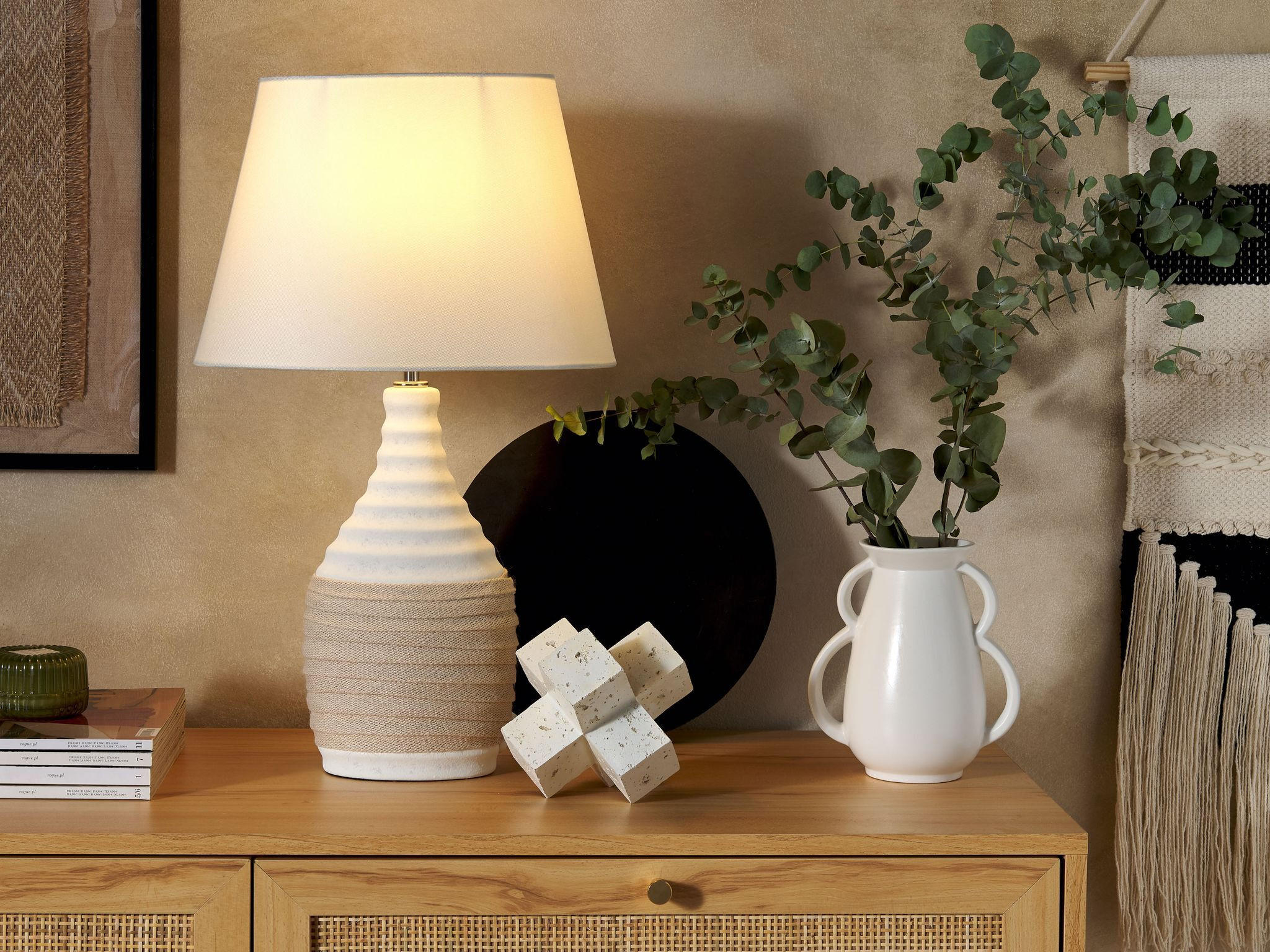 TISCHLAMPE Tormes 33/33/56 cm - Beige, Keramik (33/33/56cm) - Beliani