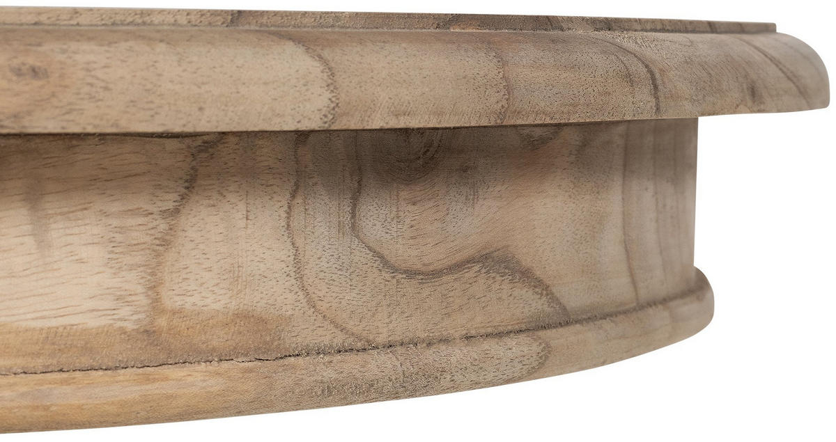 BEISTELLTISCH rund 50 cm Holz Natura - Eukalyptusholzfarben, Holz (50/50/64cm) - CLP