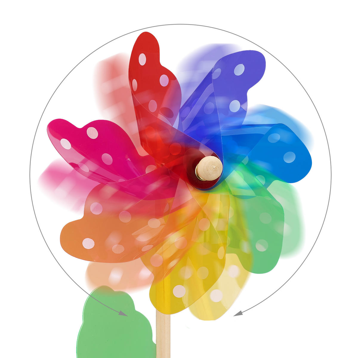 WINDRAD - Multicolor, Holz/Kunststoff (18/38.5/9cm) - Relaxdays