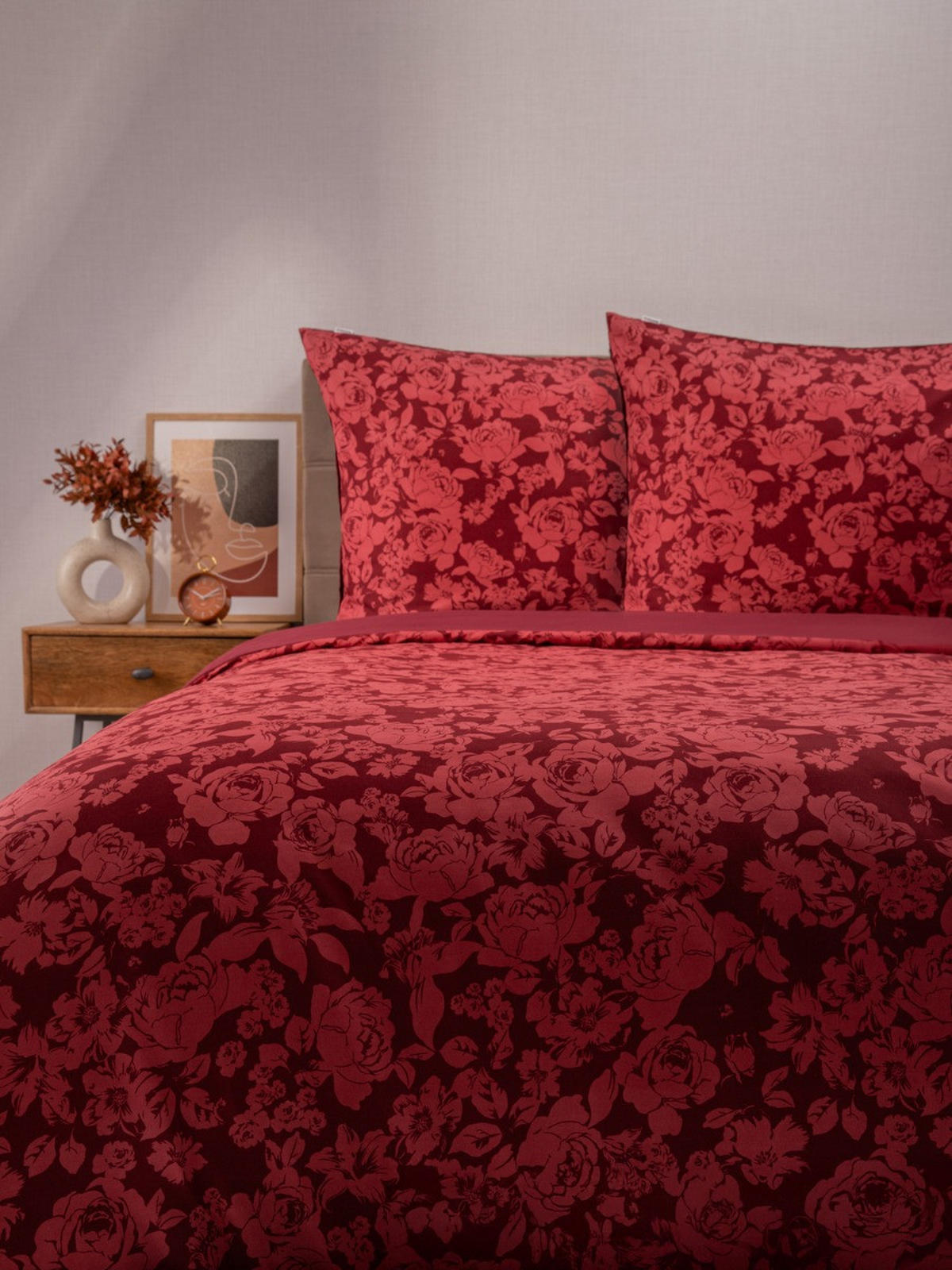 BETTWÄSCHE Margot Mikrofaser kastanienbraun 160/200 cm - Rot, Textil (160/200cm) - Homla