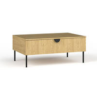 COUCHTISCH Mond Eiche Baltic 100 / 66 / 41cm - Eichefarben/Schwarz, Holz/Holzwerkstoff (66/100/41cm) - Feldmann-Wohnen