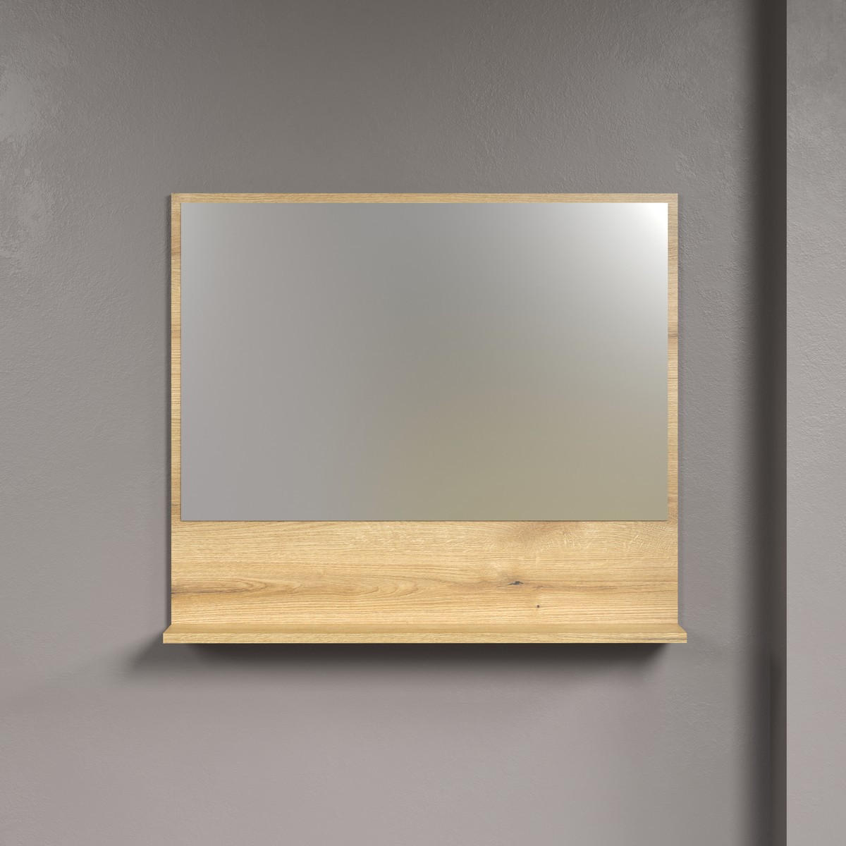 WANDSPIEGEL PureBliss Eiche Dekor - Eichefarben, Holzwerkstoff (80/74/14cm) - Trendteam