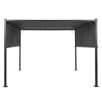 PERGOLA s LED osvětlením Ocel tmavě šedá 310/310 cm Parga - šedá/černá, kov (310/215/310cm) - Beliani