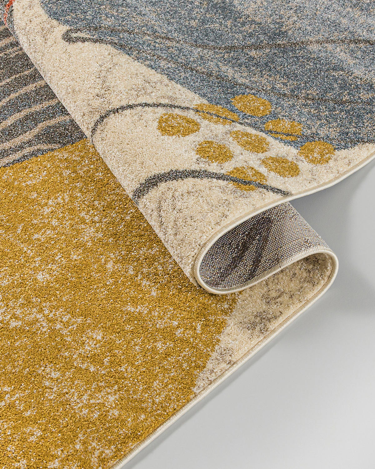 TEPPICH Beige Geometrisch In-Outdoor Pflanzlich Kurzflor Rechteckig 250 x 350 cm - Blaugrau/Multicolor, Textil (250/350cm) - Mazovia