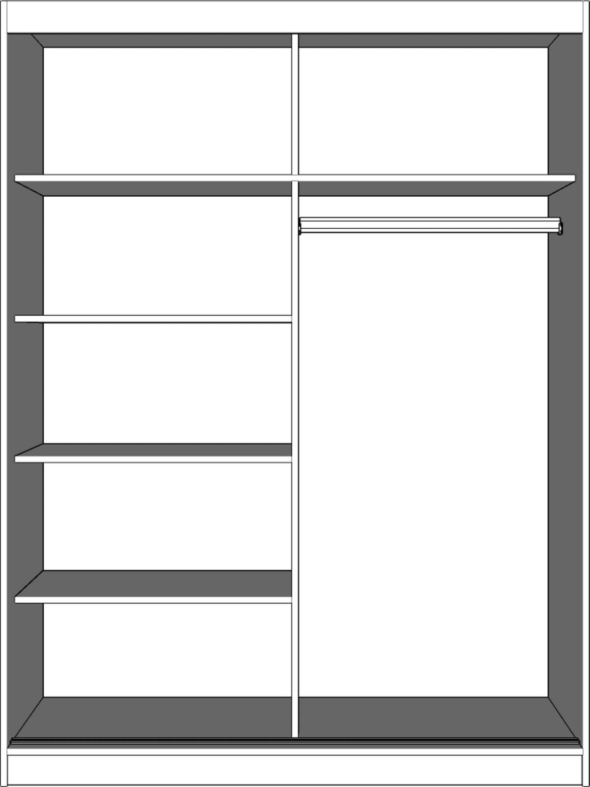 SCHWEBETÜRENSCHRANK Lami B Sonoma Eiche/Weiß + Spiegel, ohne LED Beleuchtung 150 cm - Alufarben/Weiß, Glas/Holzwerkstoff (150/200/61cm) - imoebel24