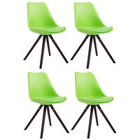 STUHL 4er Set Lederlook grün - Cappuccino/Grün, Holz/Textil (48/83/56cm) - CLP