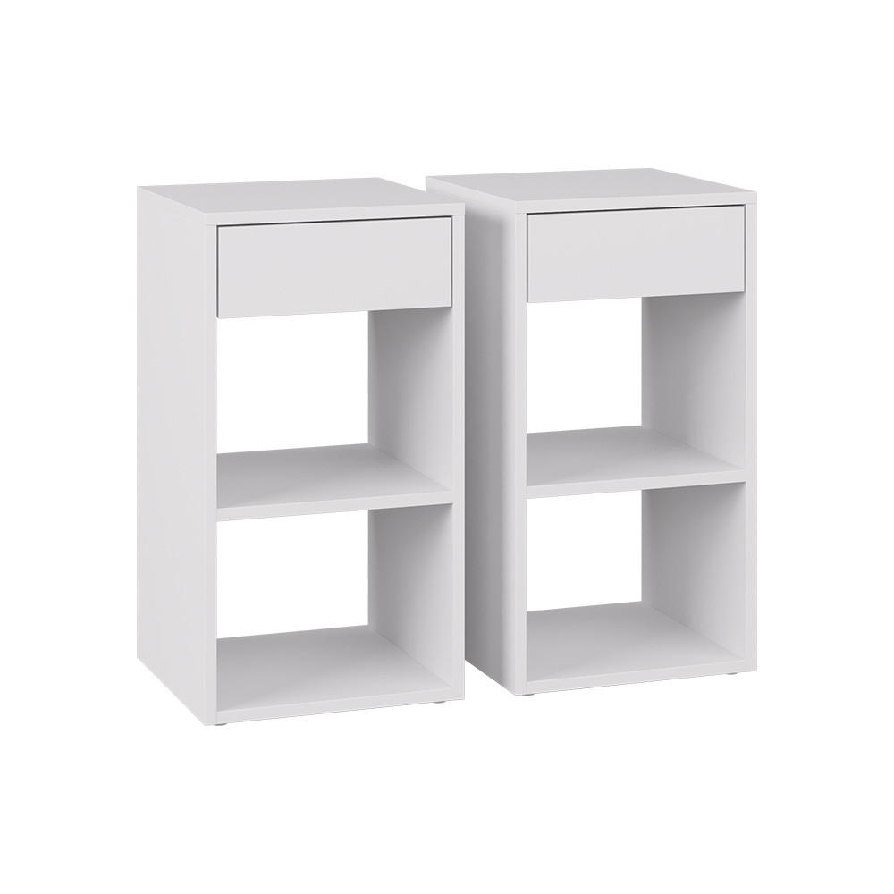 NACHTTISCH Dany Weiß 2er Set - Weiß, Holzwerkstoff (35/65/35cm) - Vicco