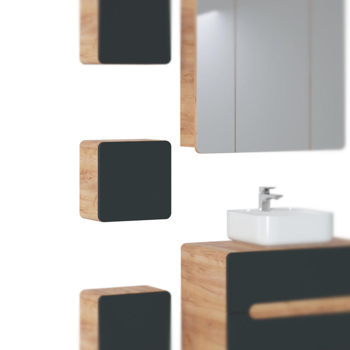 HÄNGESCHRANK ARVIDA SZK2 Kompakte Größe Eiche Grau - Grau, Holzwerkstoff (35/35/22cm) - Komodee