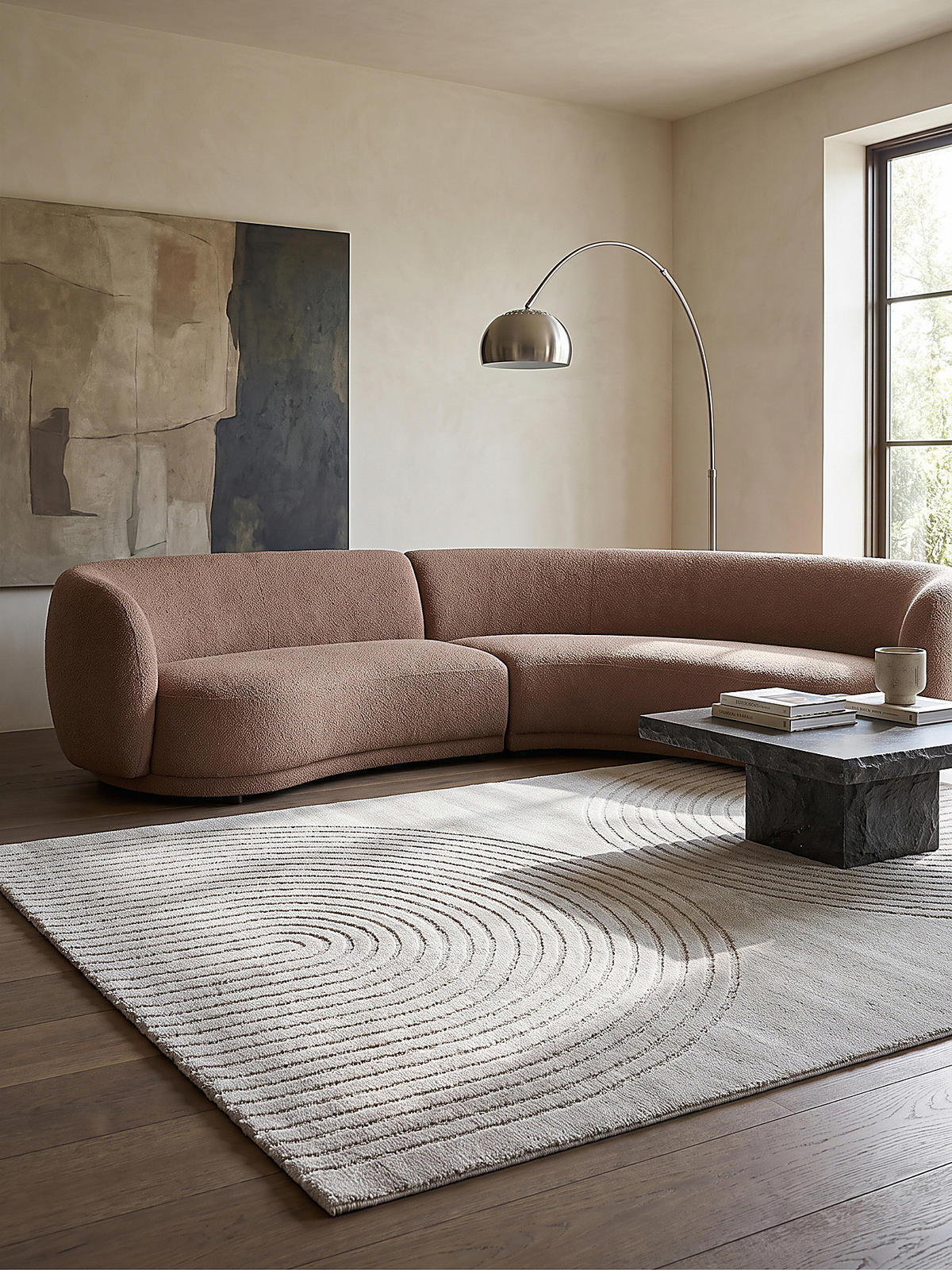 KURZFLORTEPPICH Geometrisch MUOTA Polypropylen Grau 120 x 160 cm - Grau, Textil (120/160cm) - KADIMA DESIGN