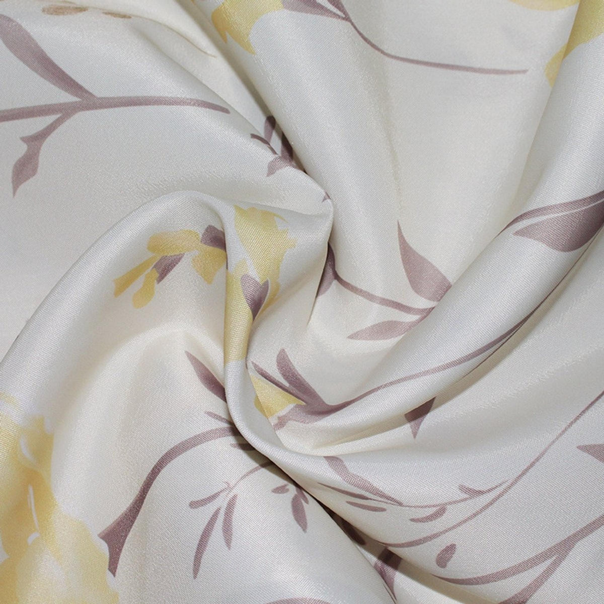 DUSCHVORHANG Gelb Pflanzenmuster Polyester 180 x 200 cm schimmelresistent wasserdicht Ringe - Multicolor, Textil (180/200cm) - MCBOSON