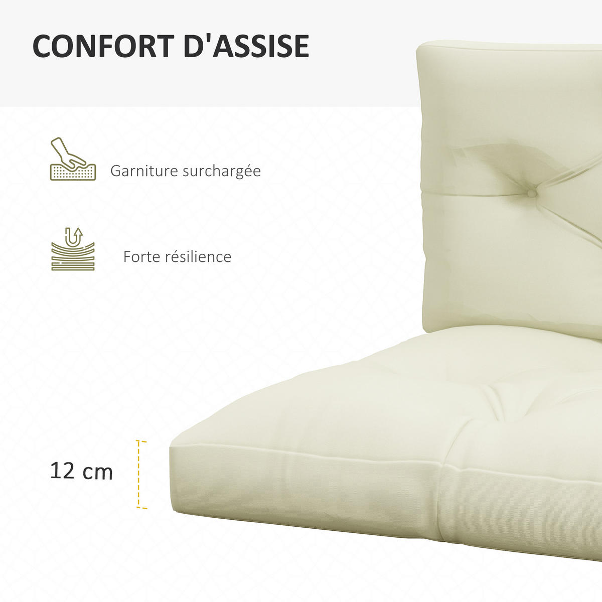 SESSELAUFLAGEN Creme 1 Stück - Beige, Kunststoff (80/12/120cm) - GiPP
