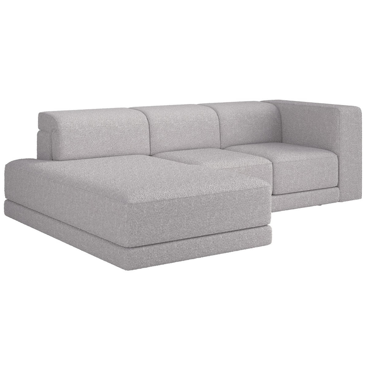ECKSOFA Novals L-Form, 4-Sitzer, links 278 cm - Hellgrau/Schwarz, Holz/Kunststoff (278/168cm) - Selsey