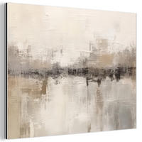 KOVOVÝ OBRAZ Moderné umenie - Abstraktné - Béžové 40x30 cm - béžová, kov (40/30cm) - MuchoWow