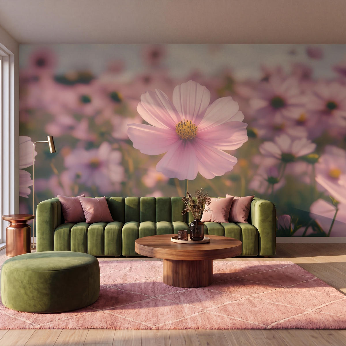 TAPETE - Blumen - Lila - Unscharf - 400x240 cm - Rosa, Papier (400/240cm) - OnlyWow