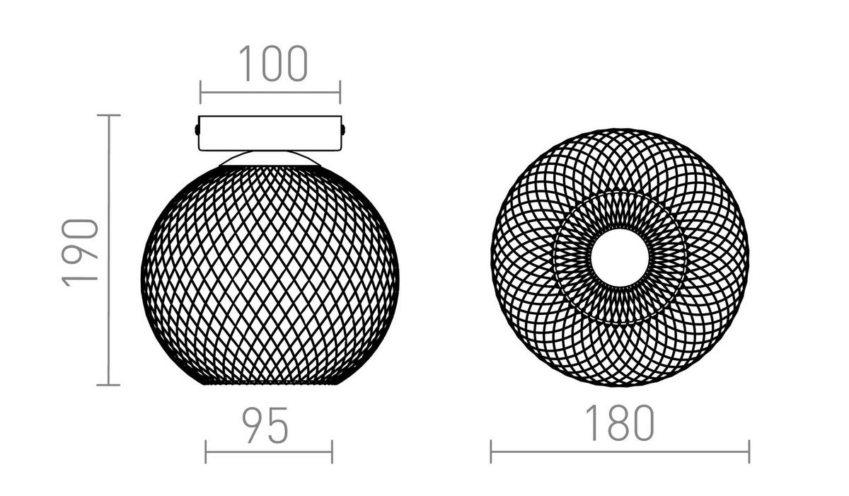 DECKENLEUCHTE COSIR 18 Schwarz 11 W - Schwarz, Metall (18/18/195cm) - Rendl