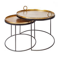 COUCHTISCH ELEMENTS Metall Gold 60 cm - Goldfarben/Schwarz, Metall (62/62/45cm) - riess-ambiente