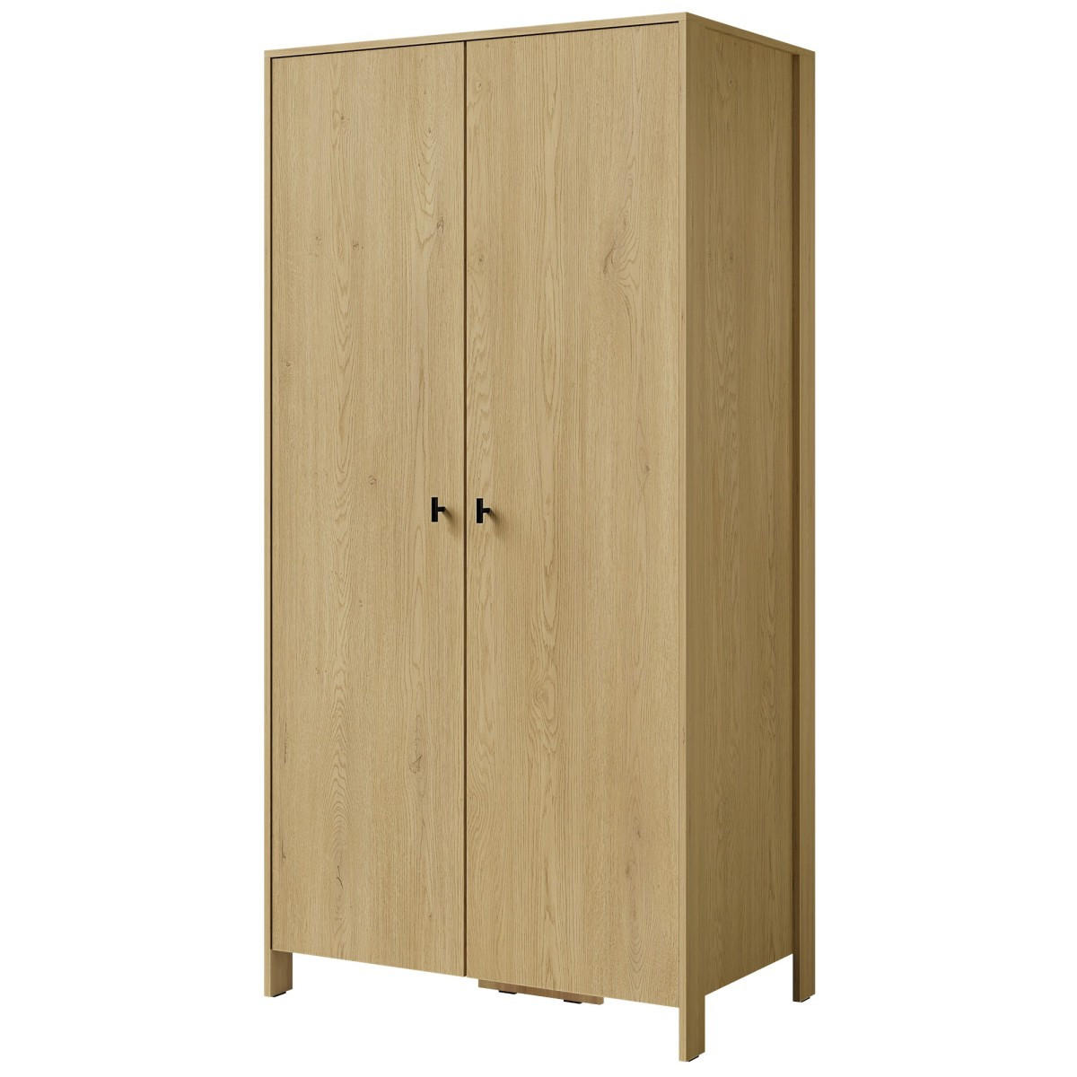 DREHTÜRENSCHRANK Ethan 2D 100 Eiche Cremona - Eichefarben/Schwarz, Holzwerkstoff/Metall (100/200/60cm) - mzm24