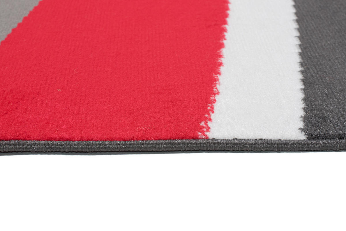 TEPPICH MAYA Rot Streifen Gestreift 200/200 cm - Rot, Textil (200/200cm) - Tapiso