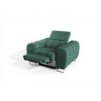 SESSEL Bastien Relax In Stoff Moly - Grün, Holzwerkstoff/Textil (125/95/97cm) - Fun Möbel