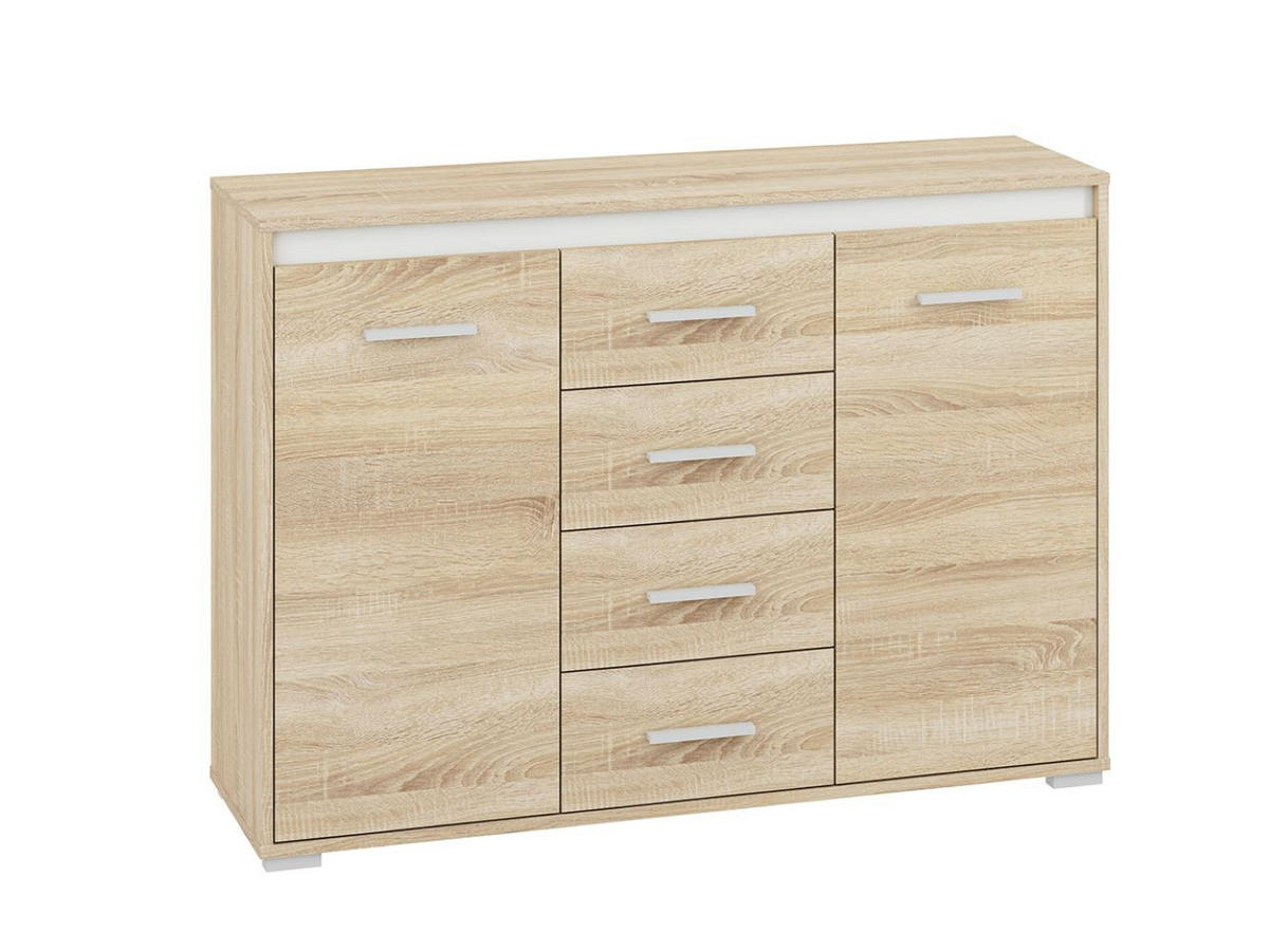 KOMMODE Avo Sonoma Eiche, Absetzung austauschbar 120 / 34 / 85cm - Braun/Sonoma Eiche, Holz/Holzwerkstoff (120/85/34cm) - Feldmann-Wohnen