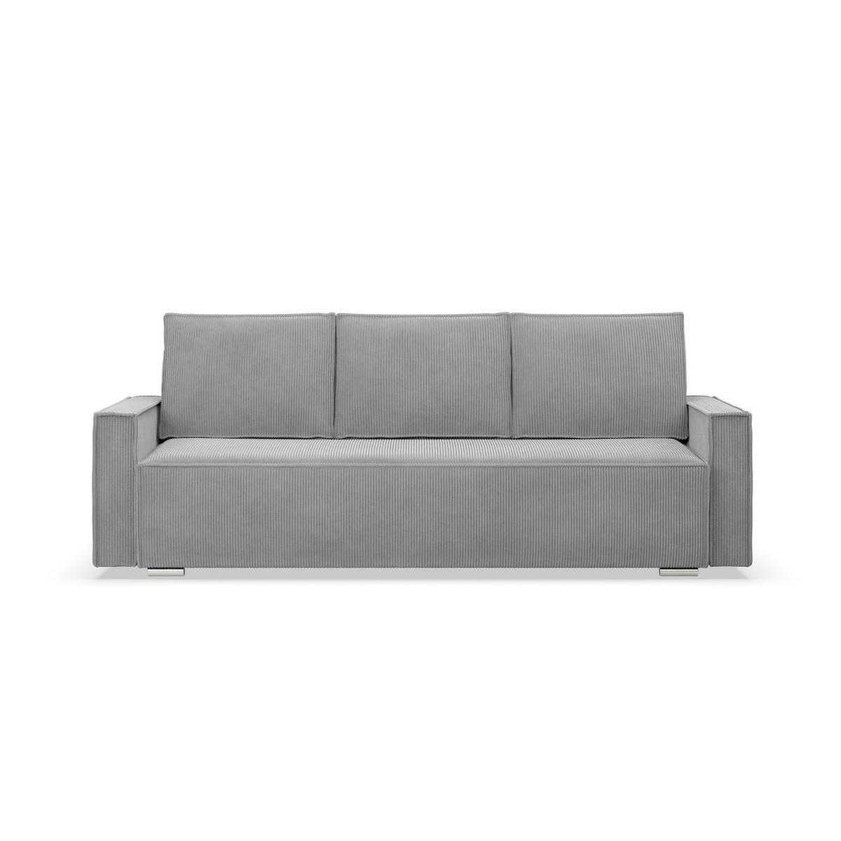 SOFA 3-SITZER MIT SCHLAFFUNKTION NOTO Grau - Grau, Textil (95/92/220cm) - Mebligo