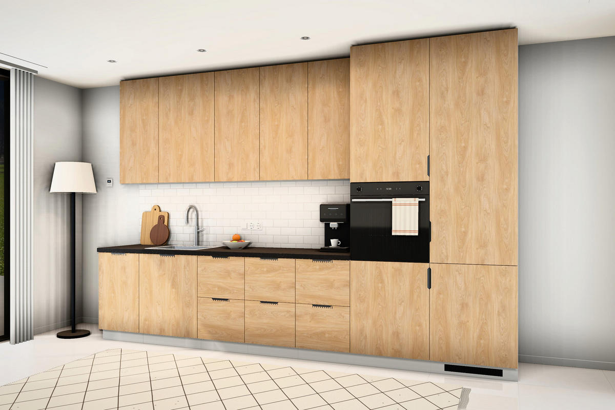 KÜCHENZEILE Sorento Sonoma Eiche & Weiß – 360 cm – KÜ-SORENTOW-002 - Sonoma Eiche, Holzwerkstoff (360/247/58cm) - ROYAL24_MARKT