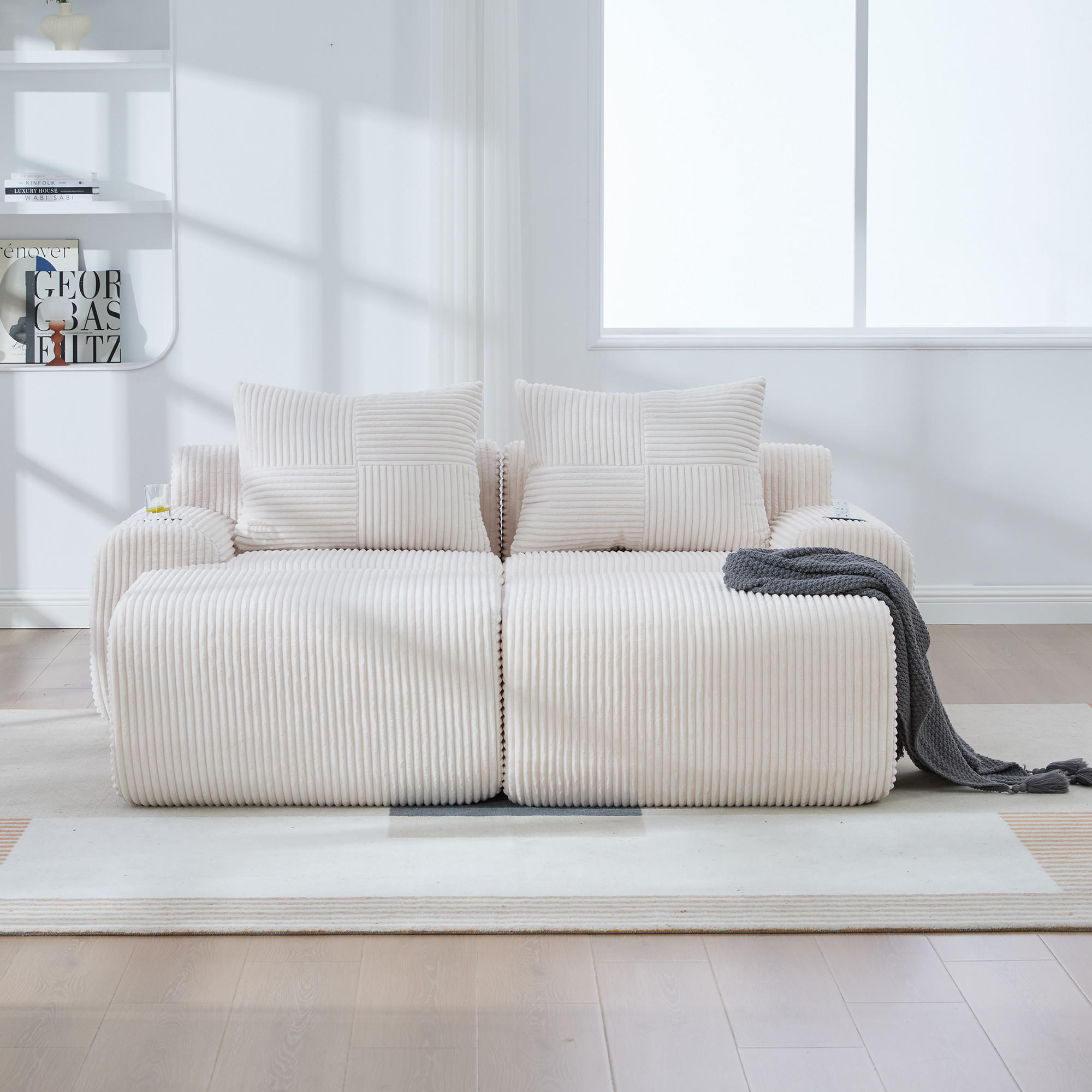 Thumbnail - Redom Modulares, Beige, Textil, 174x80x200 cm, Wohnzimmer, Sofas & Couches, Sofas