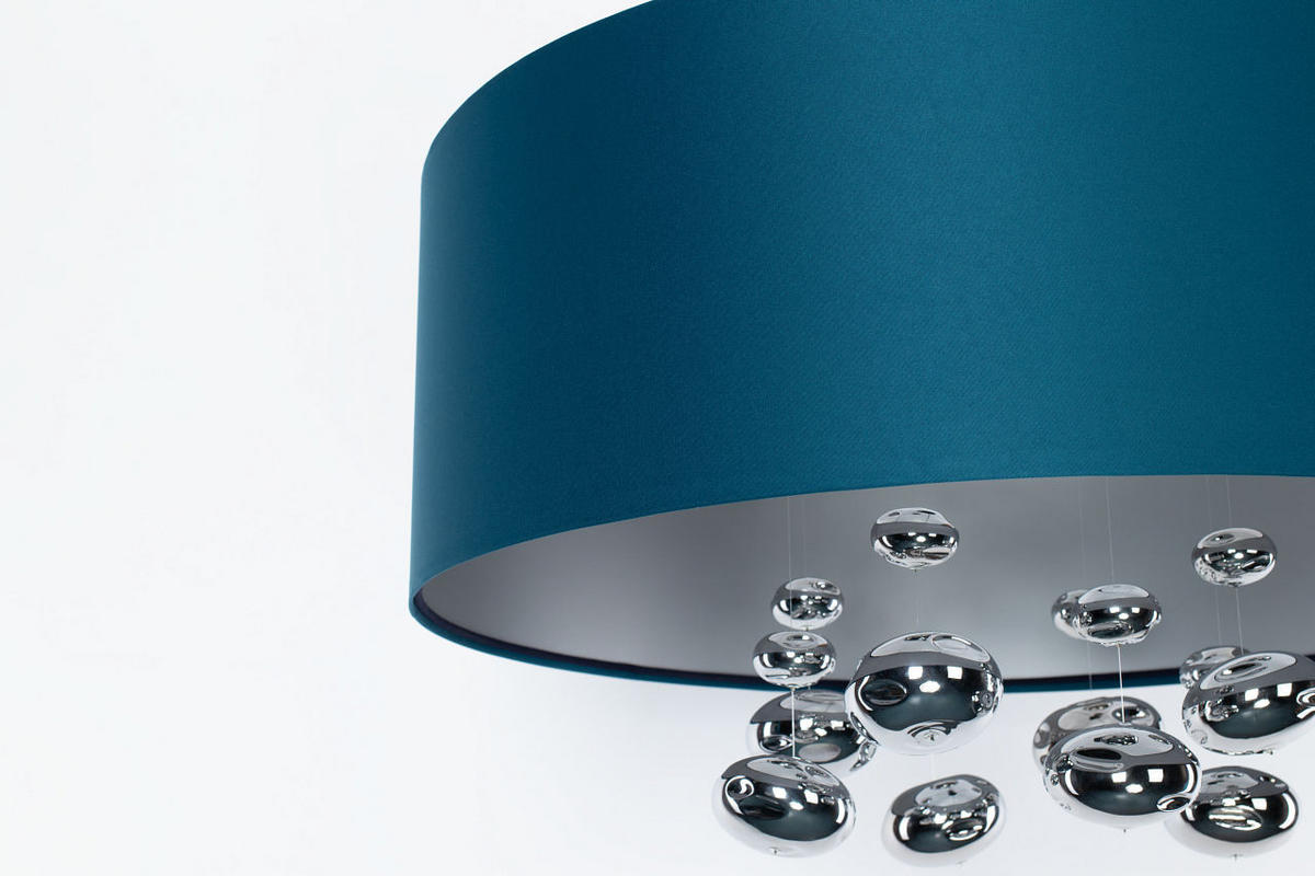 HÄNGELEUCHTE Blau 40/96 cm - Blau/Silberfarben, Kunststoff (40/1/96cm) - ONZENO