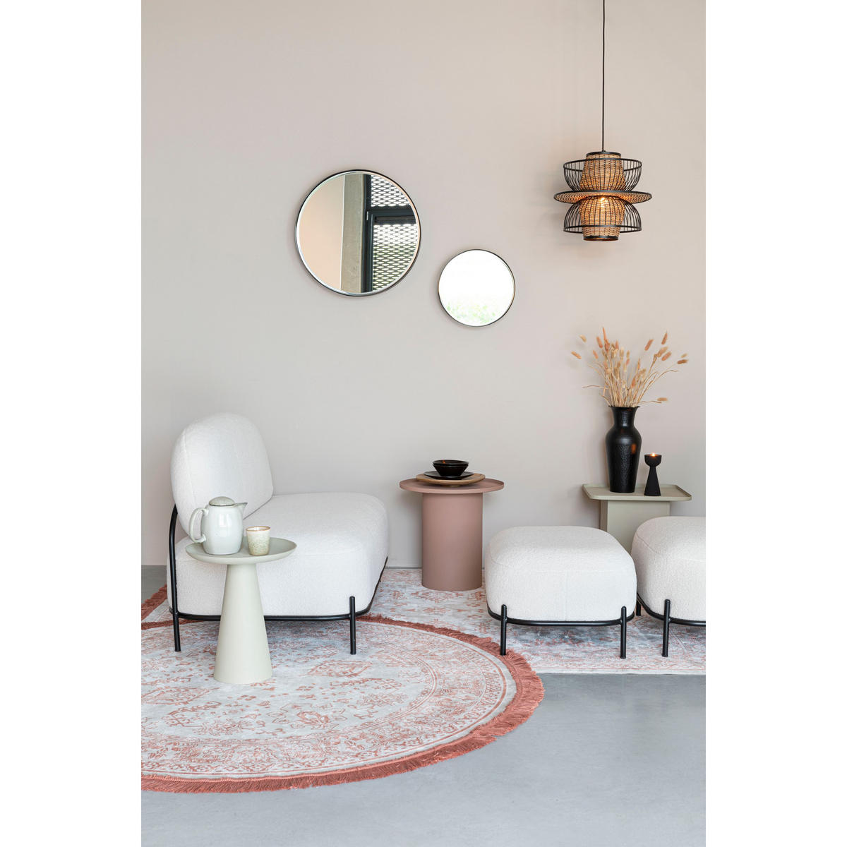 BEISTELLTISCH Sverre Rund 45,5 cm Rosa - Pink, Metall (45.5/45.5/45cm) - Housecraft Living