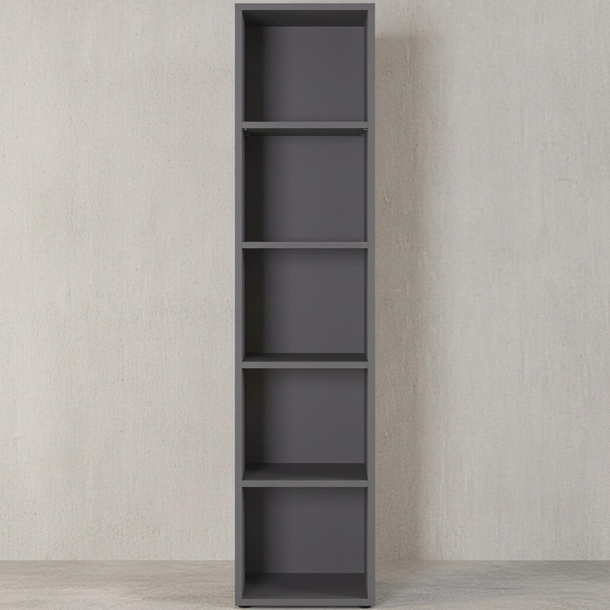 AKTENREGAL Universal FRANKFURT hoch 197cm, 5 Ordnerhöhen Graphit - Schwarz, Holzwerkstoff (45/197/40cm) - KADIMA DESIGN