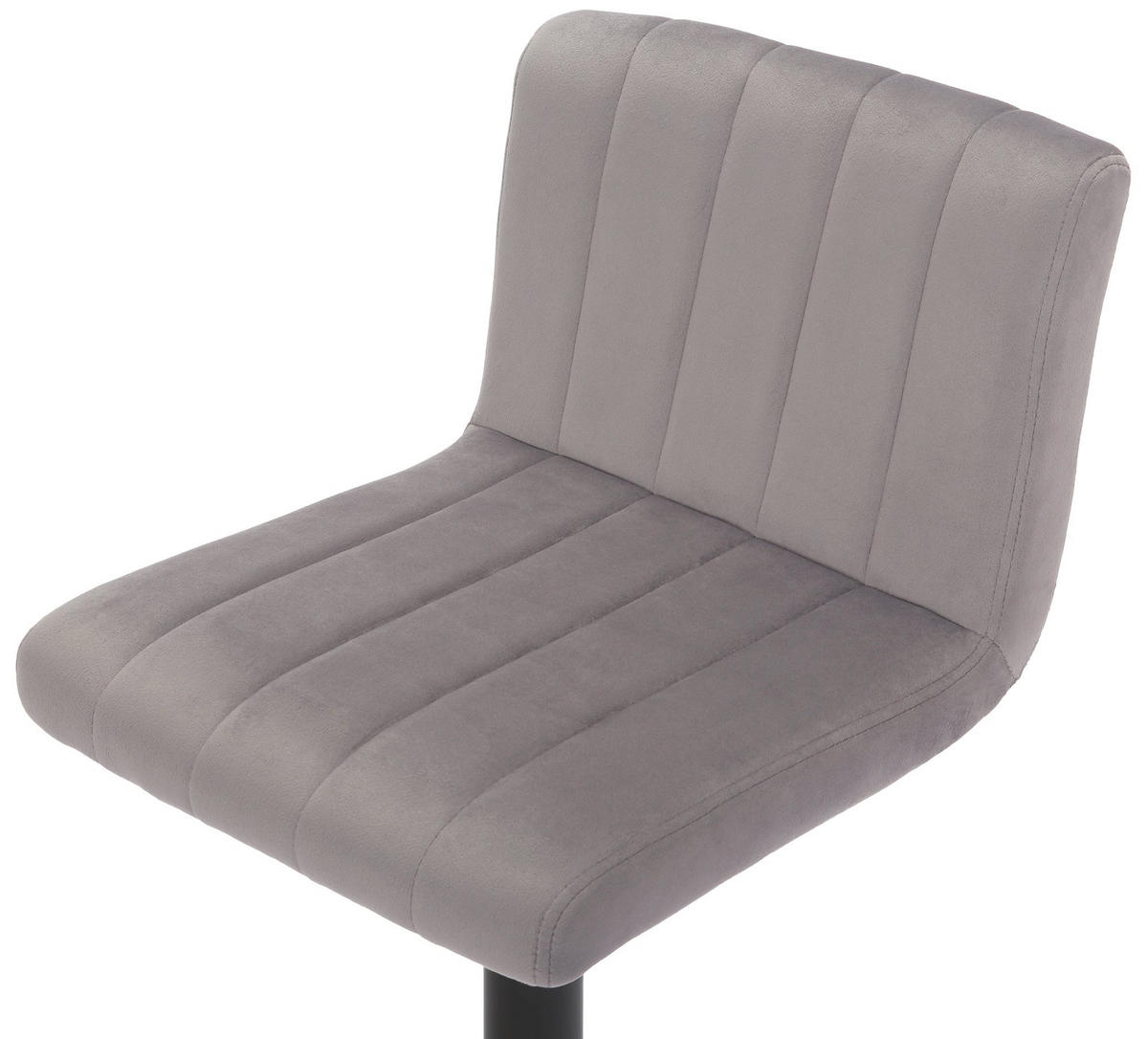 BARHOCKER Samt grau - Schwarz/Grau, Textil/Metall (41/87/49cm) - CLP