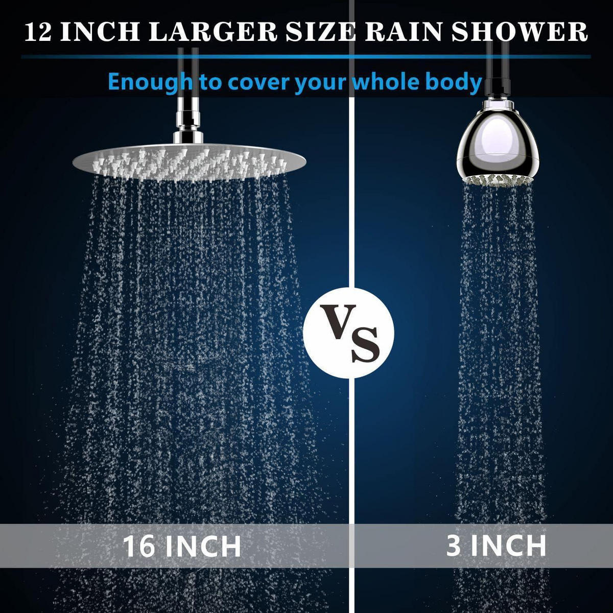 REGENBRAUSE 40 cm Edelstahl Chrom - Silberfarben, Metall (40/12.7/40cm)